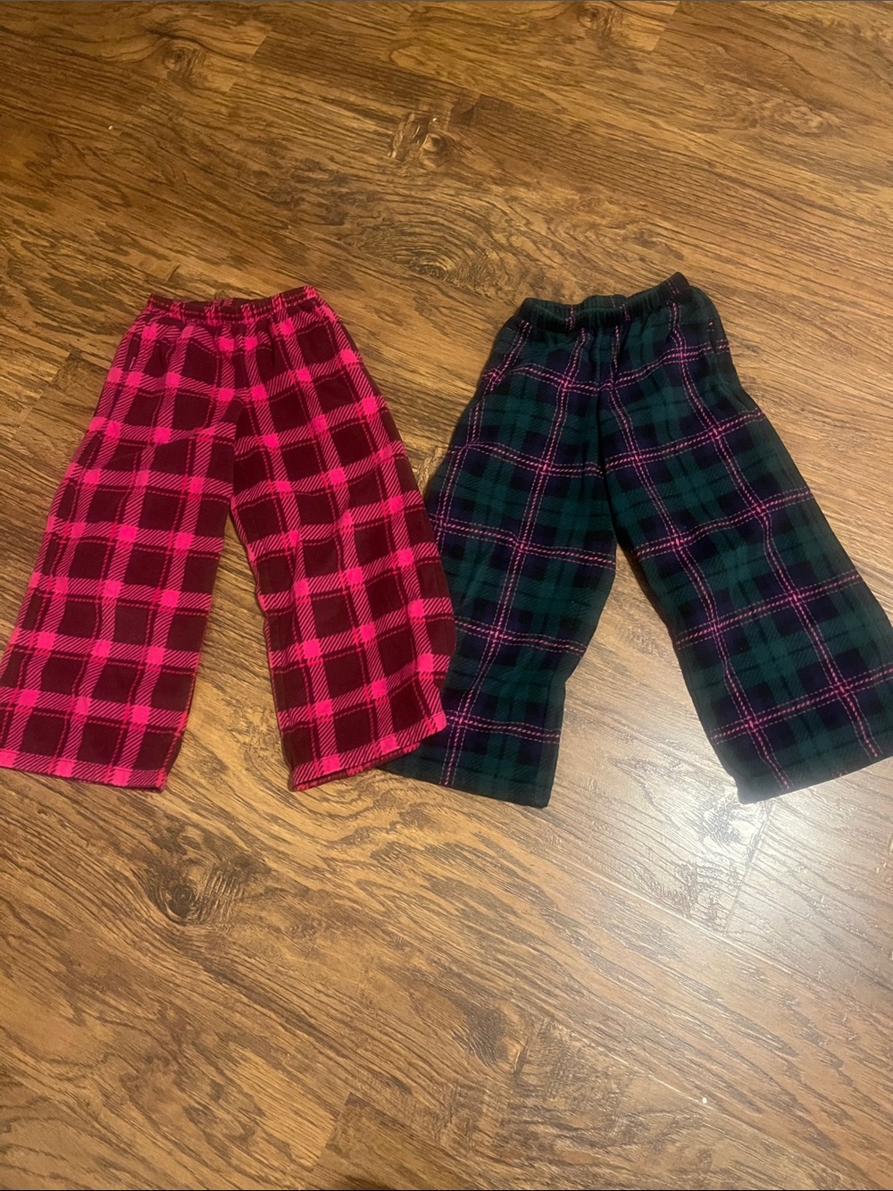 GAP Kids Plaid Flannel Pants - Hot Pink & Forest Green